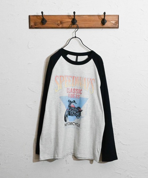 Anytime Songs(エニータイムソングス)の「16/天竺ラグラン プリントTシャツ (SPEEDWAYS)(Tシャツ/カットソー・メンズ・アッシュ/ホワイト/ベージュ・X-LARGE/LARGE/MEDIUM)」の11枚目の写真