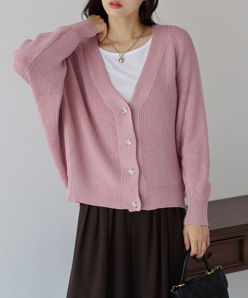 セール】なめらかざっくりVネックカーディガン（カーディガン/ボレロ