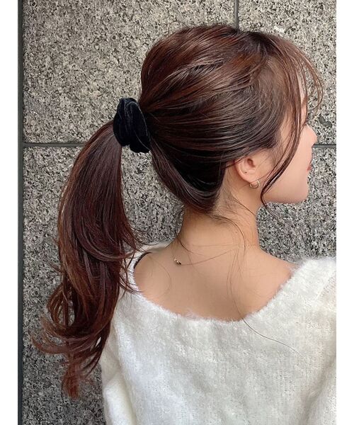 RESEXXY（リゼクシー）の「ベロアシュシュ（シュシュ・レディース・ブラウン/ブラック/アイボリー・FREE）」の3枚目の写真