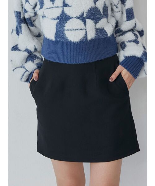 MURUA（ムルーア）の「カーブウエストミニスカート（スカート・レディース・ブラック/ブラウン・1/2）」の2枚目の写真