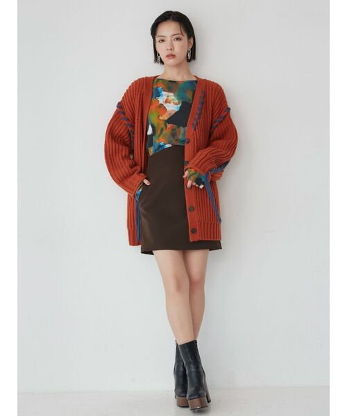 MURUA（ムルーア）の「カーブウエストミニスカート（スカート・レディース・ブラック/ブラウン・1/2）」の5枚目の写真