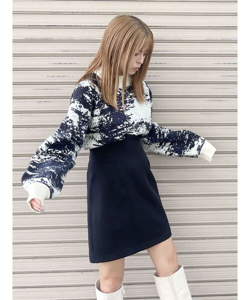 MURUA（ムルーア）の「カーブウエストミニスカート（スカート・レディース・ブラック/ブラウン・1/2）」の9枚目の写真