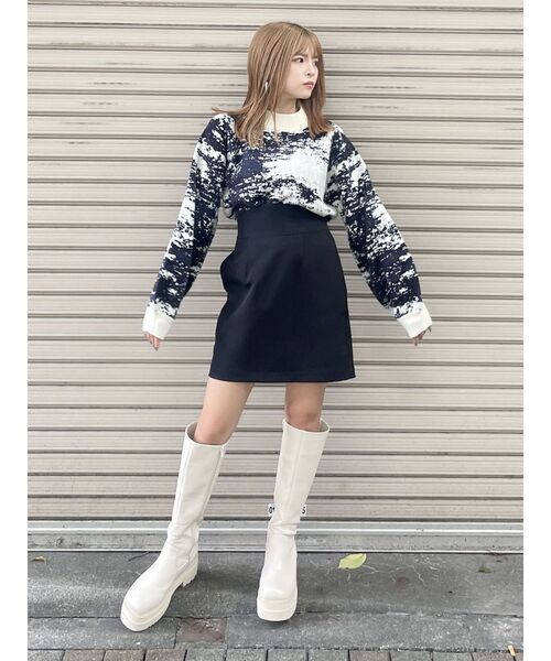 MURUA（ムルーア）の「カーブウエストミニスカート（スカート・レディース・ブラック/ブラウン・1/2）」の11枚目の写真