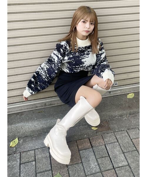 MURUA（ムルーア）の「カーブウエストミニスカート（スカート・レディース・ブラック/ブラウン・1/2）」の12枚目の写真