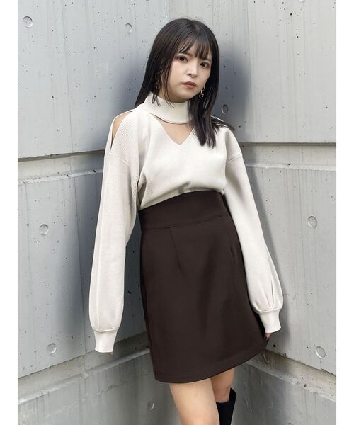 MURUA（ムルーア）の「カーブウエストミニスカート（スカート・レディース・ブラック/ブラウン・1/2）」の15枚目の写真