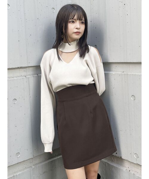 MURUA（ムルーア）の「カーブウエストミニスカート（スカート・レディース・ブラック/ブラウン・1/2）」の16枚目の写真