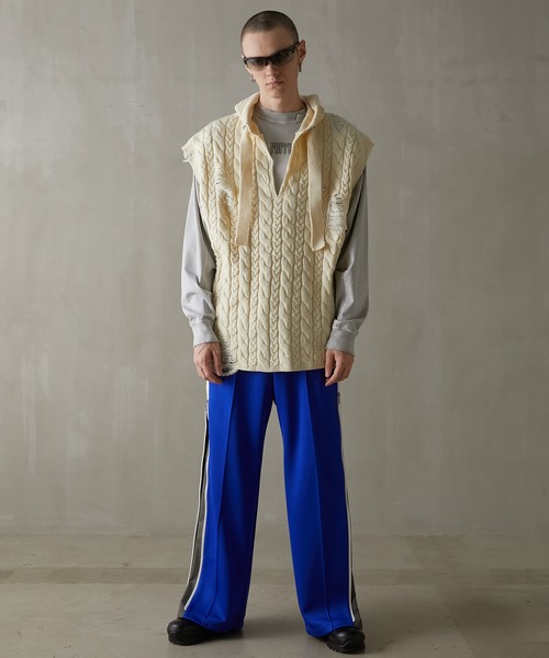 PRANK PROJECT(プランクプロジェクト)の「クラッシュケーブルベスト / Crashed Cable Vest(ベスト・レディース・レッド/ブラック/グレー/アイボリー・FREE)」の10枚目の写真