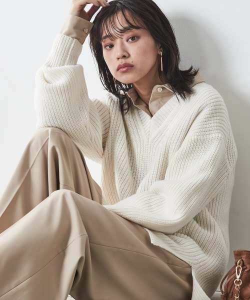 CHIC STYLE（シックスタイル）の「＜大きいサイズ＞T/Rワイドパンツ シックスタイル（スラックス・レディース・ベージュ/ブラック・3L/5L/L/LL/4L）」の6枚目の写真