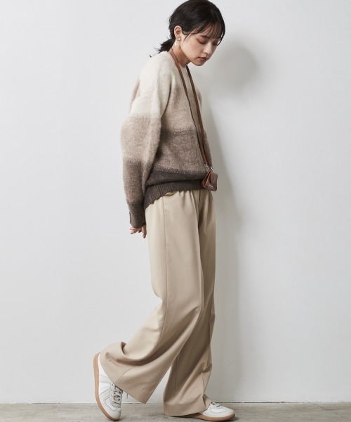 CHIC STYLE（シックスタイル）の「＜大きいサイズ＞T/Rワイドパンツ シックスタイル（スラックス・レディース・ベージュ/ブラック・3L/5L/L/LL/4L）」の11枚目の写真