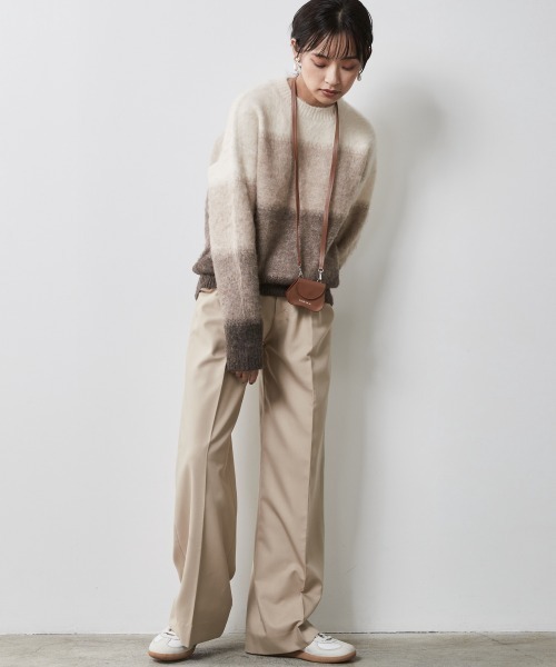 CHIC STYLE（シックスタイル）の「＜大きいサイズ＞T/Rワイドパンツ シックスタイル（スラックス・レディース・ベージュ/ブラック・3L/5L/L/LL/4L）」の10枚目の写真