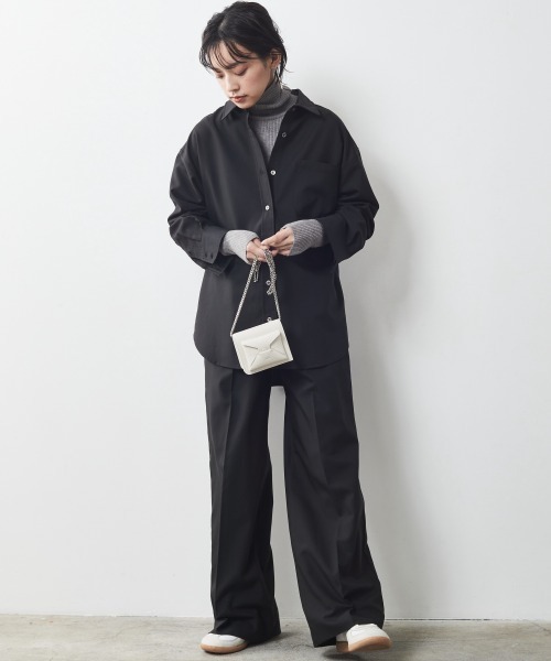 CHIC STYLE（シックスタイル）の「＜大きいサイズ＞T/Rワイドパンツ シックスタイル（スラックス・レディース・ベージュ/ブラック・3L/5L/L/LL/4L）」の14枚目の写真