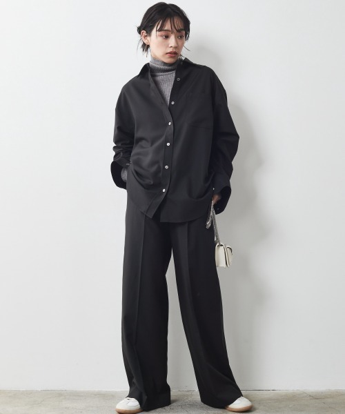 CHIC STYLE（シックスタイル）の「＜大きいサイズ＞T/Rワイドパンツ シックスタイル（スラックス・レディース・ベージュ/ブラック・3L/5L/L/LL/4L）」の13枚目の写真