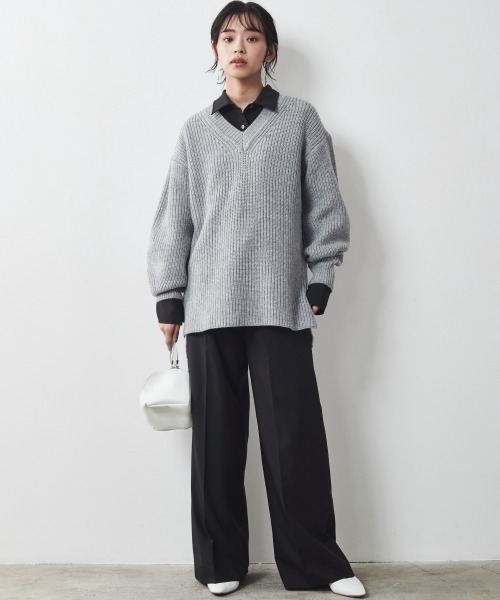 CHIC STYLE（シックスタイル）の「＜大きいサイズ＞T/Rワイドパンツ シックスタイル（スラックス・レディース・ベージュ/ブラック・3L/5L/L/LL/4L）」の17枚目の写真