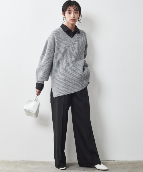 CHIC STYLE（シックスタイル）の「＜大きいサイズ＞T/Rワイドパンツ シックスタイル（スラックス・レディース・ベージュ/ブラック・3L/5L/L/LL/4L）」の18枚目の写真