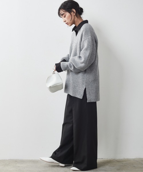 CHIC STYLE（シックスタイル）の「＜大きいサイズ＞T/Rワイドパンツ シックスタイル（スラックス・レディース・ベージュ/ブラック・3L/5L/L/LL/4L）」の22枚目の写真