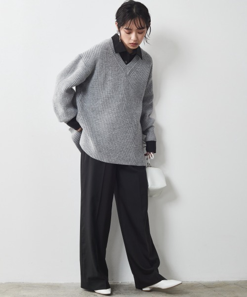 CHIC STYLE（シックスタイル）の「＜大きいサイズ＞T/Rワイドパンツ シックスタイル（スラックス・レディース・ベージュ/ブラック・3L/5L/L/LL/4L）」の20枚目の写真