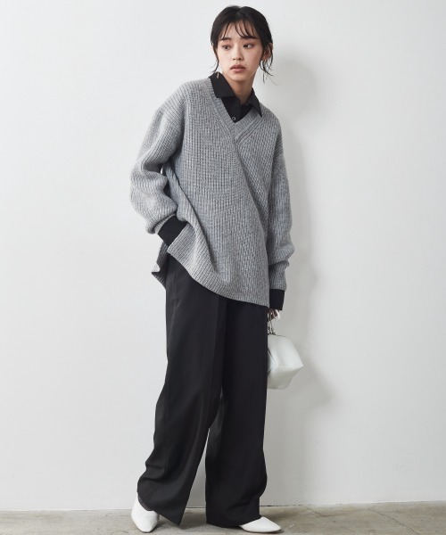 CHIC STYLE（シックスタイル）の「＜大きいサイズ＞T/Rワイドパンツ シックスタイル（スラックス・レディース・ベージュ/ブラック・3L/5L/L/LL/4L）」の21枚目の写真