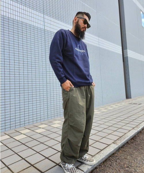 BOYCOTT(ボイコット)の「【BOYCOTT:ボイコット】フロントロゴトレーナー/10oz(オンス)裏起毛ヘビーウェイトスウェット(スウェット・メンズ・ネイビー/アイボリー/グレー/ブラック・LARGE/MEDIUM/X-LARGE)」の6枚目の写真