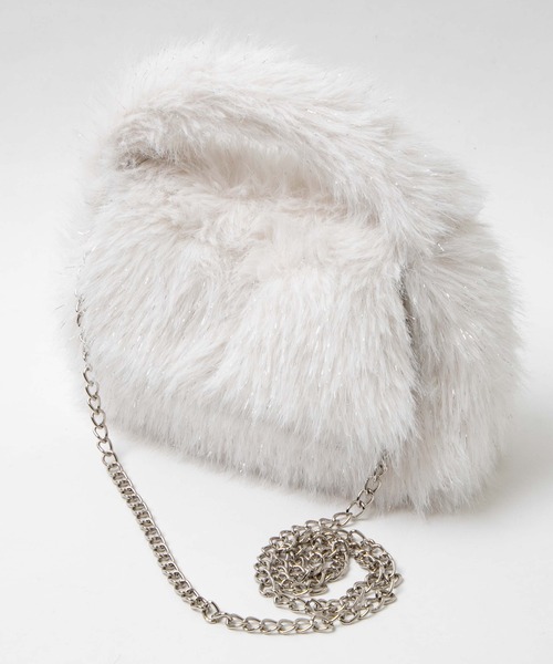 WEGO(ウィゴー)の「WEGO/ファーフラップショルダー(ショルダーバッグ・レディース・ホワイト/その他2/その他1/ライトピンク・FREE)」の8枚目の写真