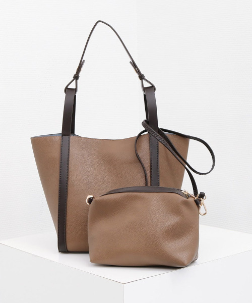 cache cache(カシュ カシュ)の「カシュカシュ cachecache / インバッグ付き2wayショルダートート(トートバッグ・レディース・ベージュ系その他/ブラック/グレー・FREE)」の3枚目の写真