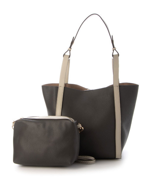 cache cache(カシュ カシュ)の「カシュカシュ cachecache / インバッグ付き2wayショルダートート(トートバッグ・レディース・ベージュ系その他/ブラック/グレー・FREE)」の2枚目の写真