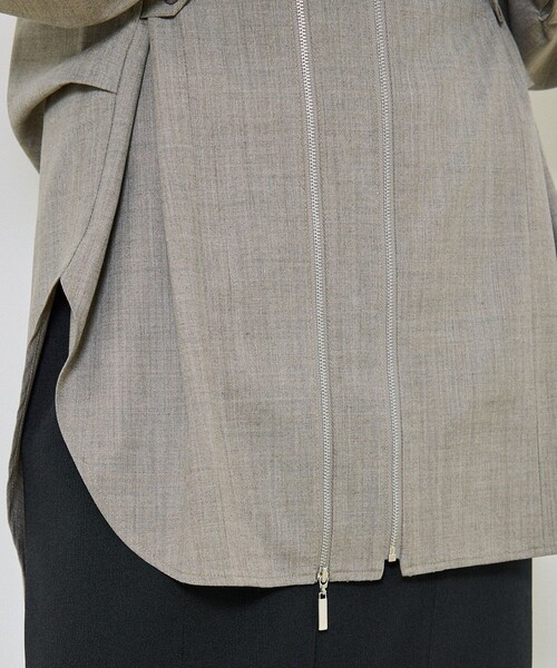 UNITED TOKYO（ユナイテッドトウキョウ）の「ジップオーバーシャツ（シャツ/ブラウス・レディース・ブラック/グレー・FREE）」の9枚目の写真