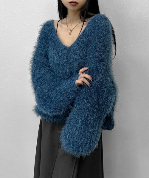 LVEU.（ラブユ.）の「【LVEU.】シャギーニットクロップドカーディガン