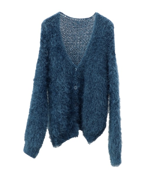 ライトブルー クロップドカーディガン LVEU.（ラブユ.）の「【LVEU.】シャギーニットクロップドカーディガン