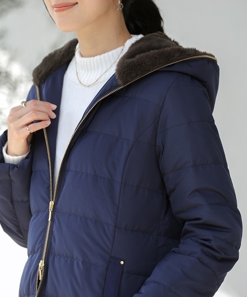 Bou Jeloud（ブージュルード）の「フードファーロングダウン（ダウンベスト・レディース・ブラック/ネイビー・38）」の10枚目の写真