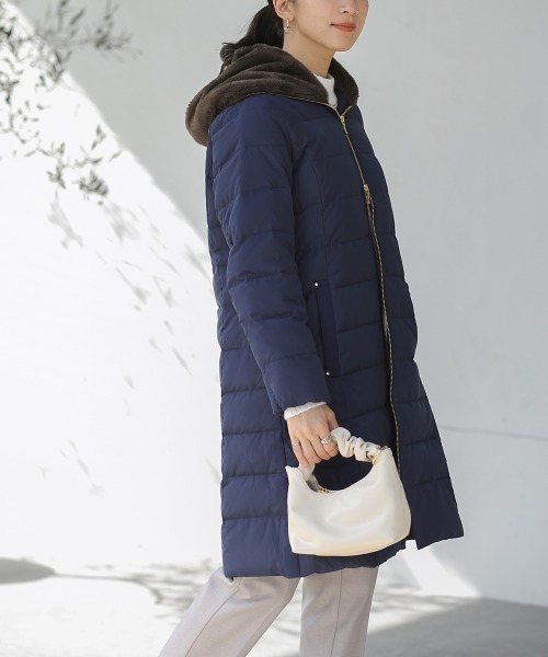 Bou Jeloud（ブージュルード）の「フードファーロングダウン（ダウンベスト・レディース・ブラック/ネイビー・38）」の11枚目の写真