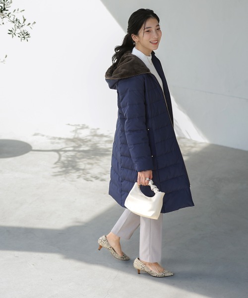 Bou Jeloud（ブージュルード）の「フードファーロングダウン（ダウンベスト・レディース・ブラック/ネイビー・38）」の12枚目の写真