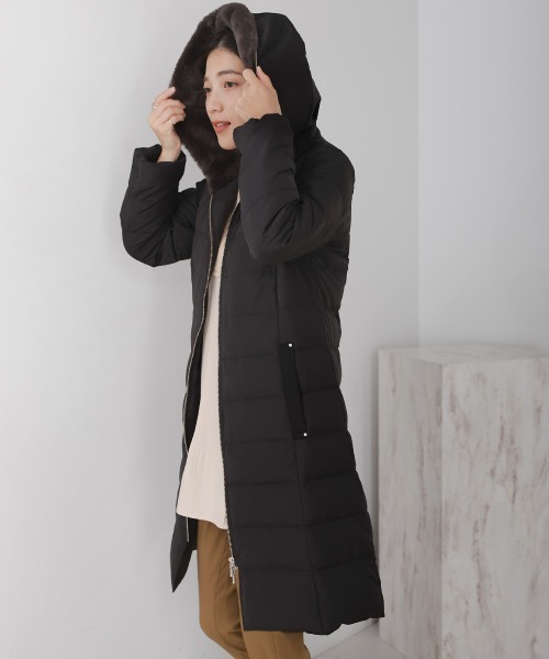 Bou Jeloud（ブージュルード）の「フードファーロングダウン（ダウンベスト・レディース・ブラック/ネイビー・38）」の7枚目の写真
