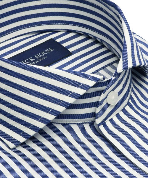 TOKYO SHIRTS（トウキョウシャツ）の「形態安定ノーアイロン ホリゾンタルワイド 長袖ビジネスワイシャツ（ビジネスシャツ・メンズ・ネイビー・首回り41cm-裄丈82cm/首回り42cm-裄丈82cm/首回り43cm-裄丈82cm/首回り39cm-裄丈80cm/首回り41cm-裄丈86cm/首回り43cm-裄丈86cm/首回り37cm-裄丈80cm/首回り42cm-裄丈86cm/首回り39cm-裄丈84cm/首回り37cm-裄丈84cm）」の2枚目の写真