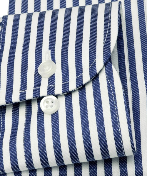 TOKYO SHIRTS（トウキョウシャツ）の「形態安定ノーアイロン ホリゾンタルワイド 長袖ビジネスワイシャツ（ビジネスシャツ・メンズ・ネイビー・首回り41cm-裄丈82cm/首回り42cm-裄丈82cm/首回り43cm-裄丈82cm/首回り39cm-裄丈80cm/首回り41cm-裄丈86cm/首回り43cm-裄丈86cm/首回り37cm-裄丈80cm/首回り42cm-裄丈86cm/首回り39cm-裄丈84cm/首回り37cm-裄丈84cm）」の3枚目の写真