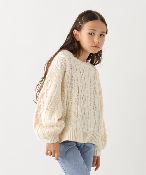 GLOBAL WORK(グローバルワーク)の「ケーブルニットプルオーバー/969833(ニット/セーター・キッズ・モカ/アイボリー・160cm/130cm/100cm/150cm/120cm/110cm/140cm)」の19枚目の写真