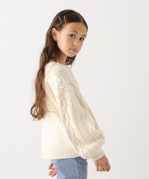 GLOBAL WORK(グローバルワーク)の「ケーブルニットプルオーバー/969833(ニット/セーター・キッズ・モカ/アイボリー・160cm/130cm/100cm/150cm/120cm/110cm/140cm)」の18枚目の写真