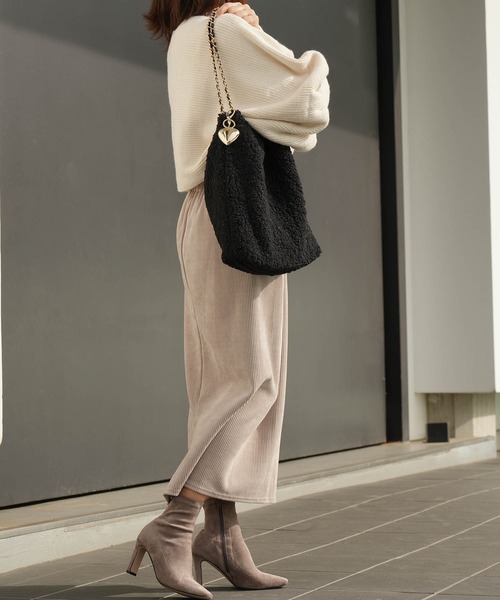 ZAKKA-BOX（ザッカボックス）の「ボアチェーンバッグ（ショルダーバッグ・レディース・ベージュ/ブラック/キャメル/モカ/イエロー系その他・FREE）」の14枚目の写真