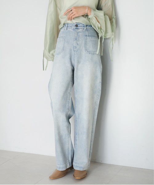 Bab(バブ)の「【S・M・L 展開あり】フロントダブルポケットデニムパンツ(デニムパンツ・レディース・ライトブルー/グレー/インディゴブルー・S/L/M)」の14枚目の写真