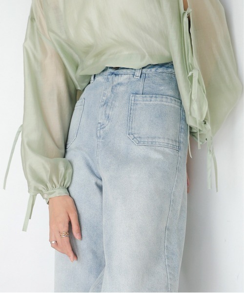 Bab(バブ)の「【S・M・L 展開あり】フロントダブルポケットデニムパンツ(デニムパンツ・レディース・ライトブルー/グレー/インディゴブルー・S/L/M)」の16枚目の写真