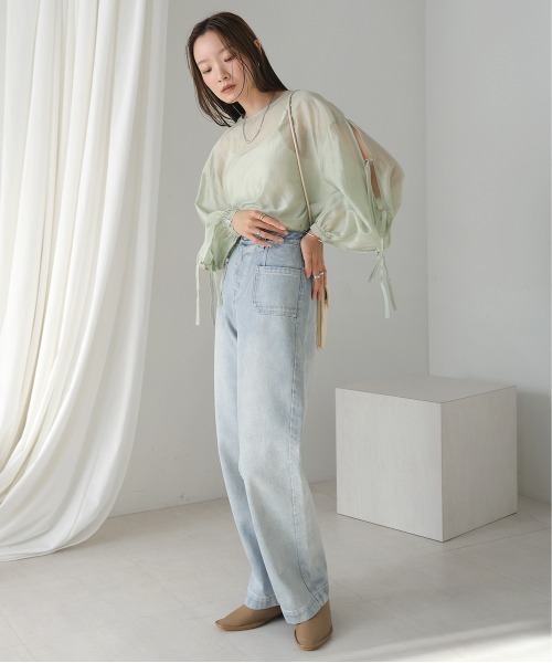 Bab(バブ)の「【S・M・L 展開あり】フロントダブルポケットデニムパンツ(デニムパンツ・レディース・ライトブルー/グレー/インディゴブルー・S/L/M)」の18枚目の写真