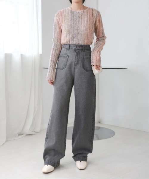 Bab(バブ)の「【S・M・L 展開あり】フロントダブルポケットデニムパンツ(デニムパンツ・レディース・ライトブルー/グレー/インディゴブルー・S/L/M)」の12枚目の写真