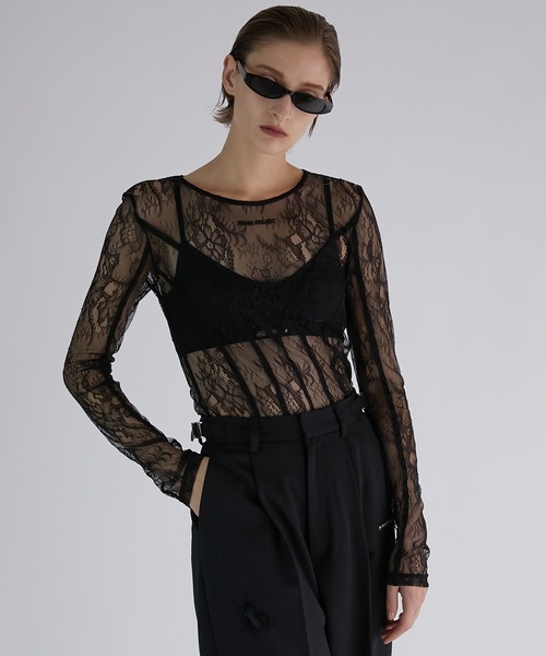 PRANK PROJECT(プランクプロジェクト)の「バックオープンレーストップス / Back Open Lace Top(Tシャツ/カットソー・レディース・マルチ・FREE)」の1枚目の写真