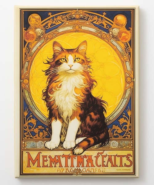 猫 デザイン 世界の名画 壁掛け アートキャンバス（インテリア