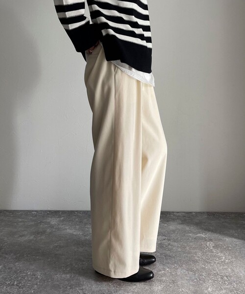fredy emue（フレディエミュ）の「シルキーウォームツイルセミワイドパンツ（その他パンツ・レディース・ブラック/オフホワイト/カーキ/サックスブルー・36/38）」の10枚目の写真