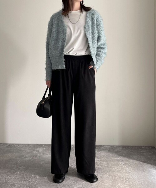 fredy emue（フレディエミュ）の「シルキーウォームツイルセミワイドパンツ（その他パンツ・レディース・ブラック/オフホワイト/カーキ/サックスブルー・36/38）」の21枚目の写真