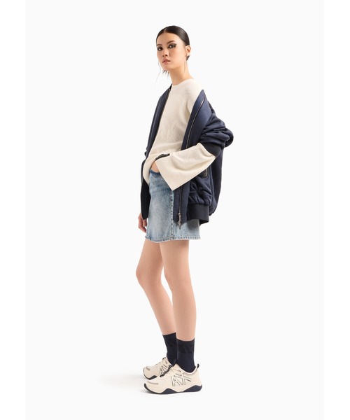ARMANI EXCHANGE(アルマーニエクスチェンジ)の「【A|X アルマーニ エクスチェンジ】AXロゴニットプルオーバー(ニット/セーター・レディース・ホワイト/ネイビー・SMALL/MEDIUM/X-SMALL/LARGE)」の14枚目の写真