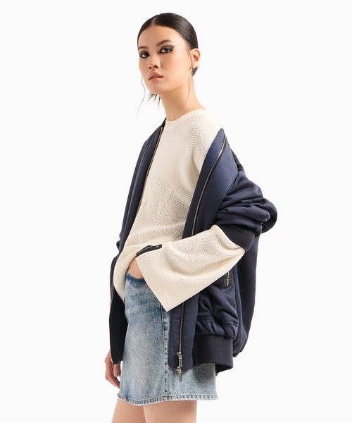 ARMANI EXCHANGE(アルマーニエクスチェンジ)の「【A|X アルマーニ エクスチェンジ】AXロゴニットプルオーバー(ニット/セーター・レディース・ホワイト/ネイビー・SMALL/MEDIUM/X-SMALL/LARGE)」の6枚目の写真