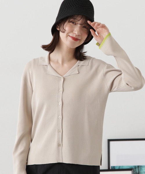 N.(N. Natural Beauty Basic)(エヌエヌナチュラルビューティーベーシック)の「◆バイカラー総針カイキンニット(ニット/セーター・レディース・ベージュ/オフホワイト/ネイビー・MEDIUM)」の17枚目の写真