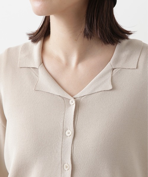 N.(N. Natural Beauty Basic)(エヌエヌナチュラルビューティーベーシック)の「◆バイカラー総針カイキンニット(ニット/セーター・レディース・ベージュ/オフホワイト/ネイビー・MEDIUM)」の21枚目の写真