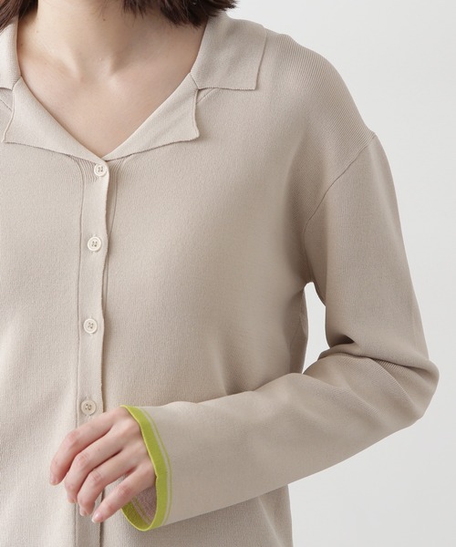 N.(N. Natural Beauty Basic)(エヌエヌナチュラルビューティーベーシック)の「◆バイカラー総針カイキンニット(ニット/セーター・レディース・ベージュ/オフホワイト/ネイビー・MEDIUM)」の22枚目の写真